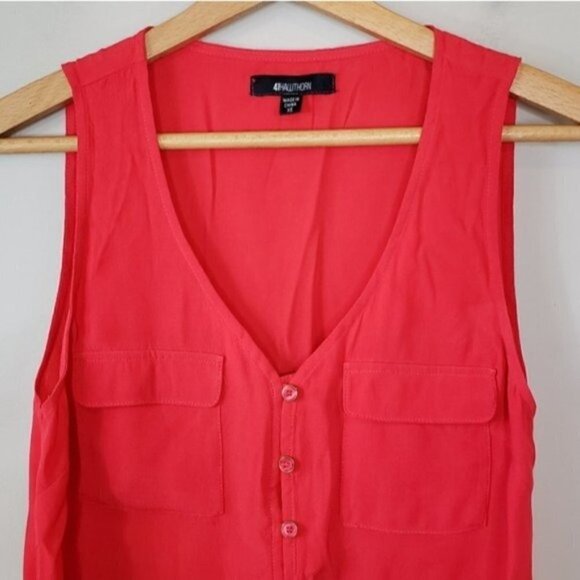 41 Hawthorn | Tomato Red Tank Blouse - Picture 3 of 4